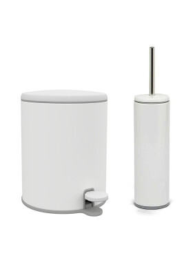 Cigo Banyo Çöp Kovası Tuvalet Fırçası 2'Li Beyaz - Primanova