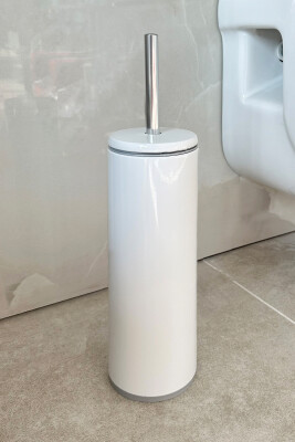 Cigo Banyo Çöp Kovası Tuvalet Fırçası 2'Li Beyaz - 5