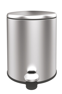 Cigo 2'li Banyo Seti Banyo 6 Litre Çelik Çöp Kovası + Tuvalet Fırçası - Krom - Primanova (1)
