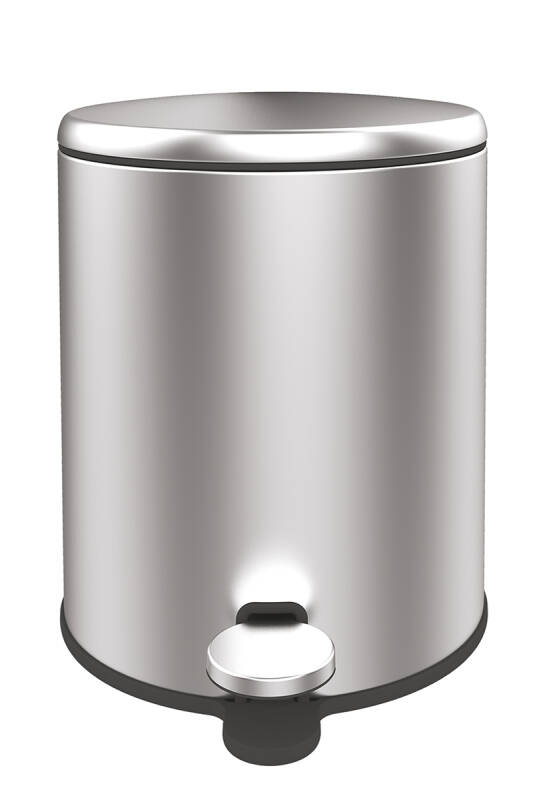 Cigo 2'li Banyo Seti Banyo 6 Litre Çelik Çöp Kovası + Tuvalet Fırçası - Krom - 2