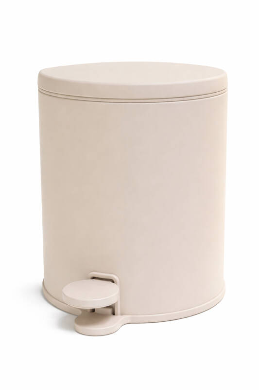 Cigo Metal Pedallı Çöp Kovası 6 LT - Mat Bej & İç Kısım Siyah - 1