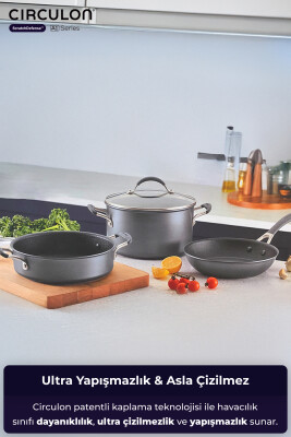  ScratchDefense A1 serisi Çizilmez Yapışmaz 3+2 Tava ve Tencere Seti - Circulon