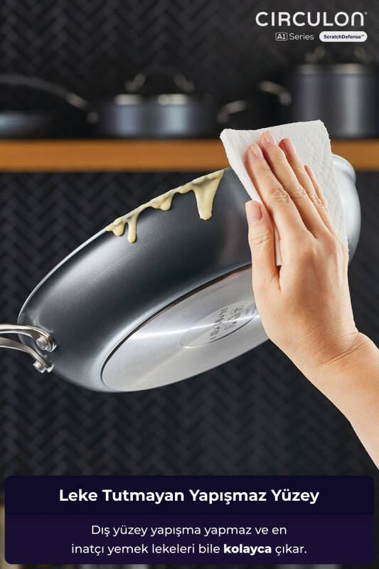  ScratchDefense A1 serisi Çizilmez yapışmaz Kızartma Tavası 28 CM - 2
