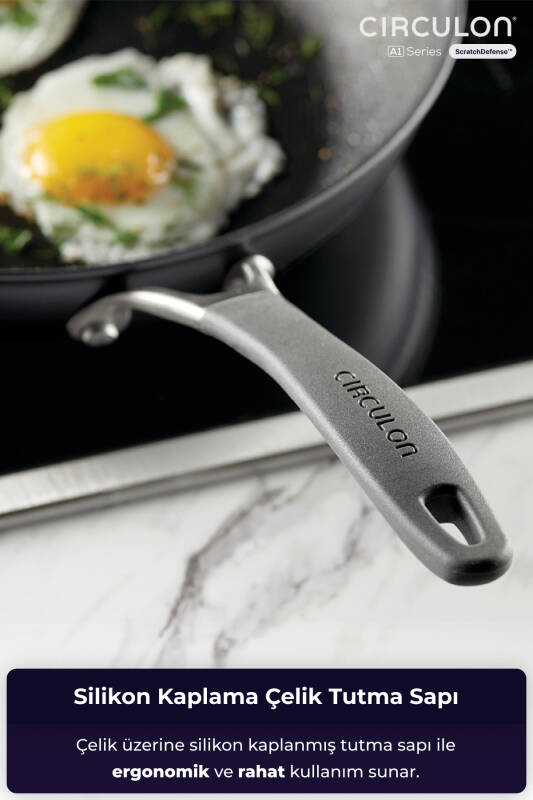  ScratchDefense A1 serisi Çizilmez yapışmaz Kızartma Tavası 28 CM - 5