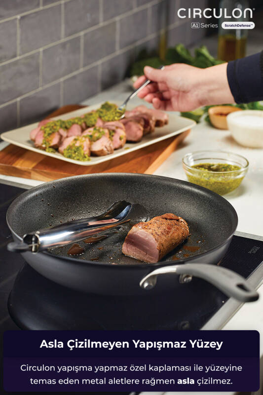  ScratchDefense A1 serisi Çizilmez yapışmaz Kızartma Tavası 28 CM - 7