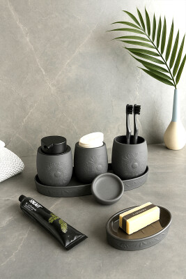 Clista 5'li Banyo Seti - Antrasit - Primanova