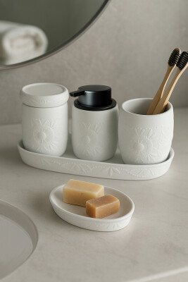 Clista 5'li Banyo Seti - Beyaz - Primanova