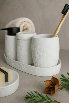 Clista 5'li Banyo Seti - Beyaz - Primanova (1)