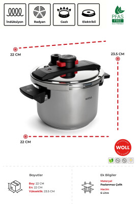 Woll Concept Pro Çelik Düdüklü Tencere 22Cm - 3