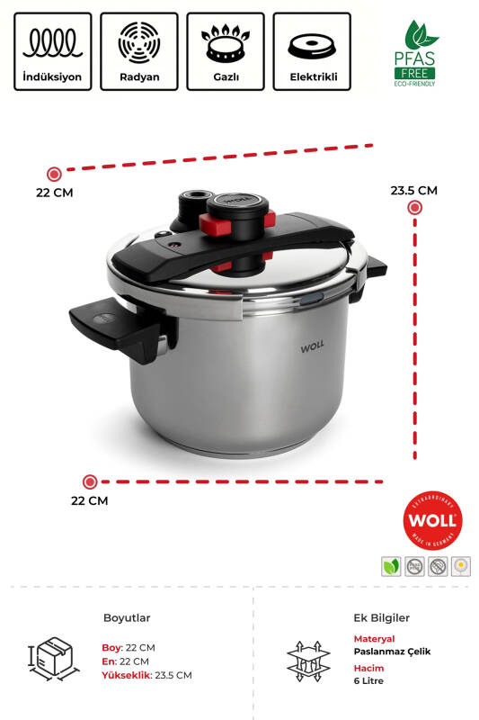 Woll Concept Pro Çelik Düdüklü Tencere 22Cm - 3