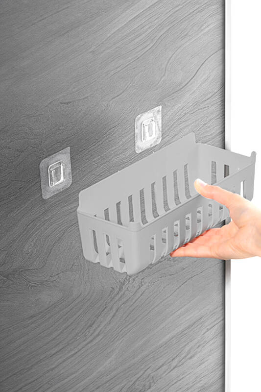 Deby 2'li Yapışkanlı Banyo Rafı Gri - 7