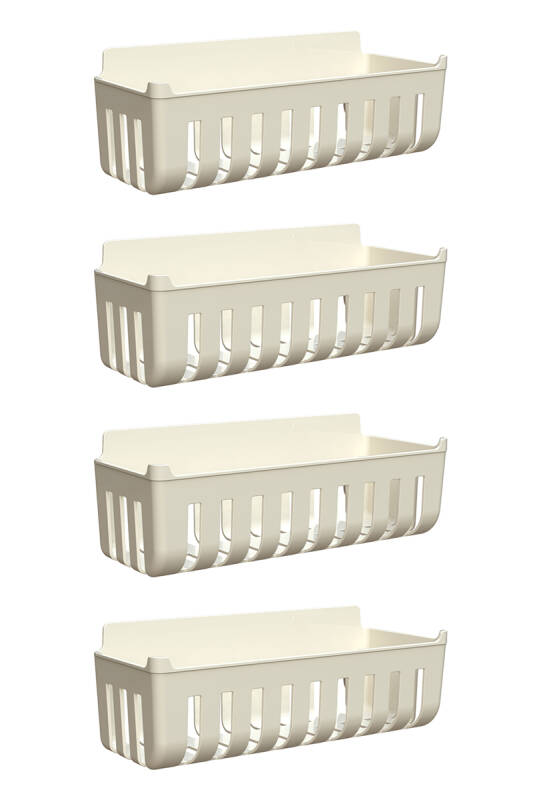Deby 4'lü Yapışkanlı Banyo Rafı Bej - 1