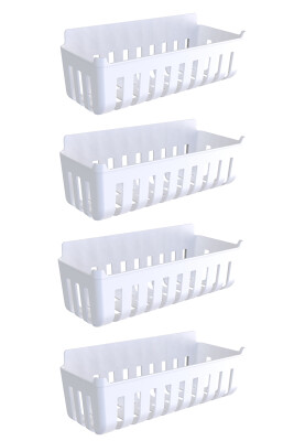 Deby 4'lü Yapışkanlı Banyo Rafı Beyaz - Primanova