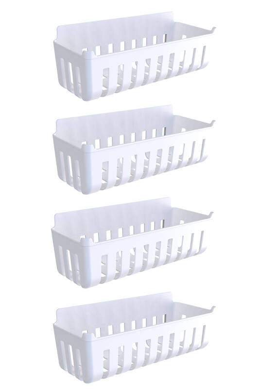 Deby 4'lü Yapışkanlı Banyo Rafı Beyaz - 1