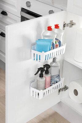 Deby 4'lü Yapışkanlı Banyo Rafı Beyaz - 5