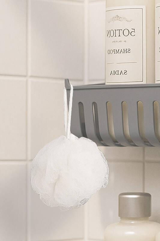 Deby 4'lü Yapışkanlı Banyo Rafı Gri - 5
