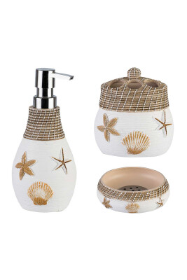 Deniz Yıldızı 3'lü Banyo Seti - Bej - 7