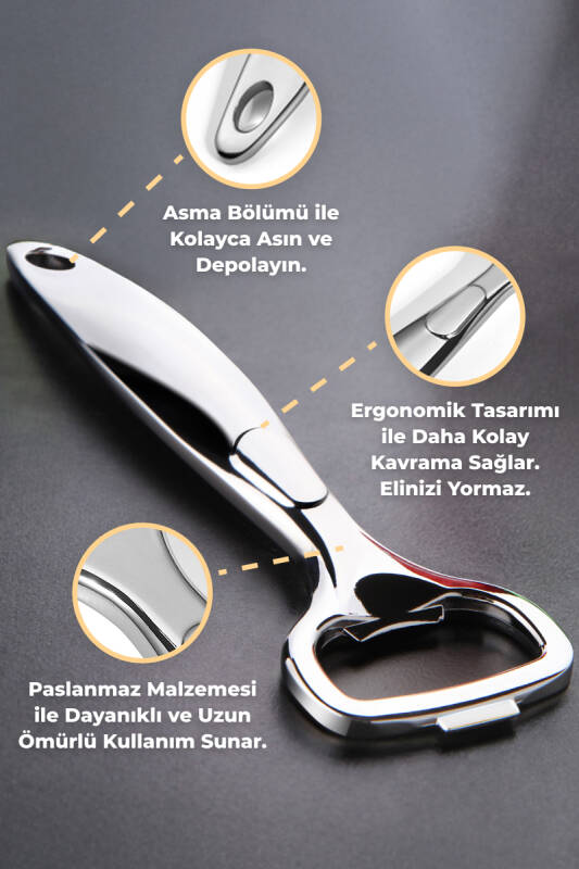 Dikey Şişe Açacağı - Metalik - 2