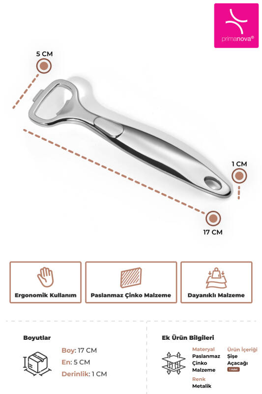 Dikey Şişe Açacağı - Metalik - 3