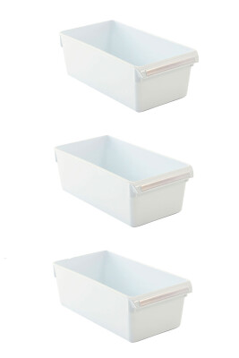 Buzdolabı Içi Organizer Dolap Içi Düzenleyici Saklama Kabı 290*150*100 Mm Beyaz 3'Lü Set - 1