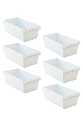 Buzdolabı Içi Organizer Dolap Içi Düzenleyici Saklama Kabı 290*150*100 Mm Beyaz 6'Lı Set - 1