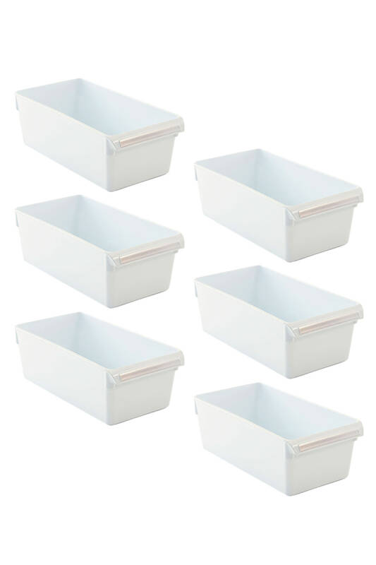 Buzdolabı Içi Organizer Dolap Içi Düzenleyici Saklama Kabı 290*150*100 Mm Beyaz 6'Lı Set - 1
