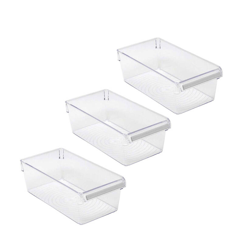 Buzdolabı Içi Organizer Dolap Içi Düzenleyici Saklama Kabı 290*150*100 Mm Şeffaf 3Lü Set - 3