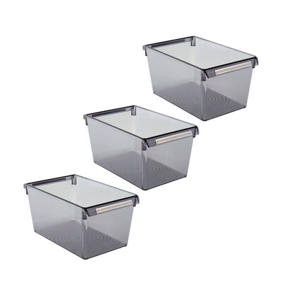 Buzdolabı Içi Organizer Dolap Içi Düzenleyici Saklama Kabı 310*180*150 Mm Şeffaf. Siyah 3 Lü - 2