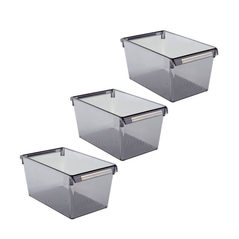 Buzdolabı Içi Organizer Dolap Içi Düzenleyici Saklama Kabı 310*180*150 Mm Şeffaf. Siyah 3 Lü - 2