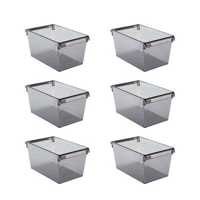 Buzdolabı Içi Organizer Dolap Içi Düzenleyici Saklama Kabı 310*180*150 Mm Şeffaf Siyah 6 Lı - 5