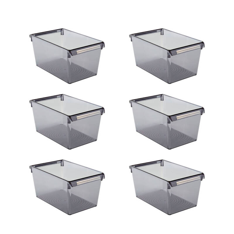 Buzdolabı Içi Organizer Dolap Içi Düzenleyici Saklama Kabı 310*180*150 Mm Şeffaf Siyah 6 Lı - 5