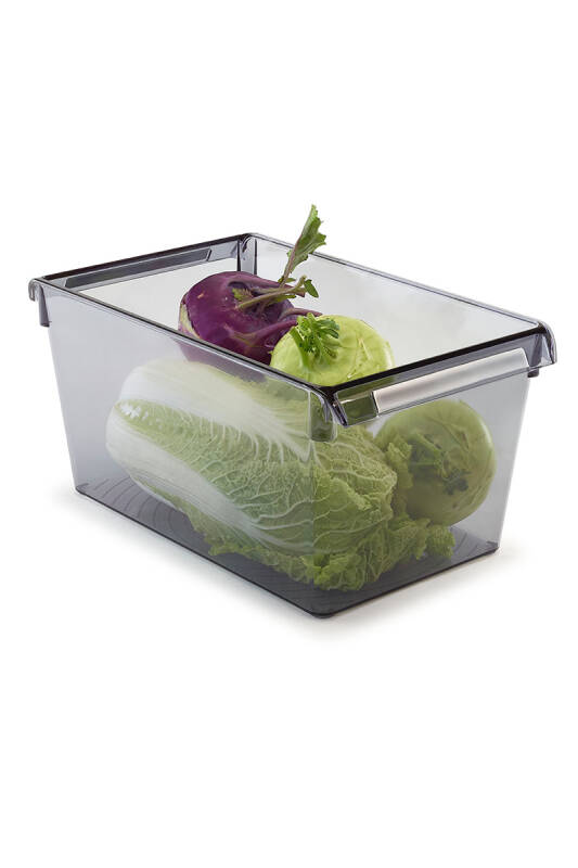 Buzdolabı Içi Organizer Dolap Içi Düzenleyici Saklama Kabı 310*180*150 Mm Şeffaf Siyah 6 Lı - 2