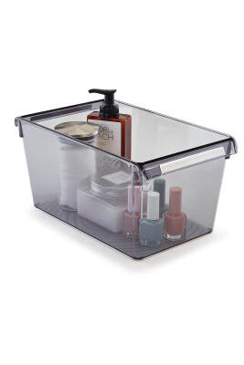 Buzdolabı Içi Organizer Dolap Içi Düzenleyici Saklama Kabı 310*180*150 Mm Şeffaf Siyah 6 Lı - 3