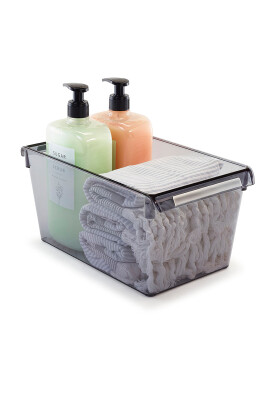 Buzdolabı Içi Organizer Dolap Içi Düzenleyici Saklama Kabı 310*180*150 Mm Şeffaf Siyah 6 Lı - 4