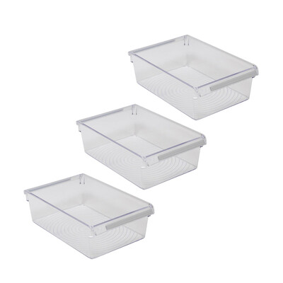 Buzdolabı Içi Organizer Dolap Içi Düzenleyici Saklama Kabı 325*205*100 Mm Şeffaf 3Lü Set - 1