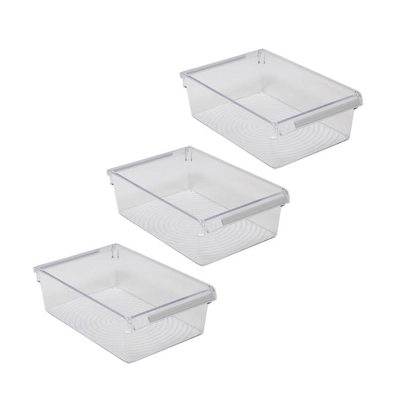 Buzdolabı Içi Organizer Dolap Içi Düzenleyici Saklama Kabı 325*205*100 Mm Şeffaf 3Lü Set - 1
