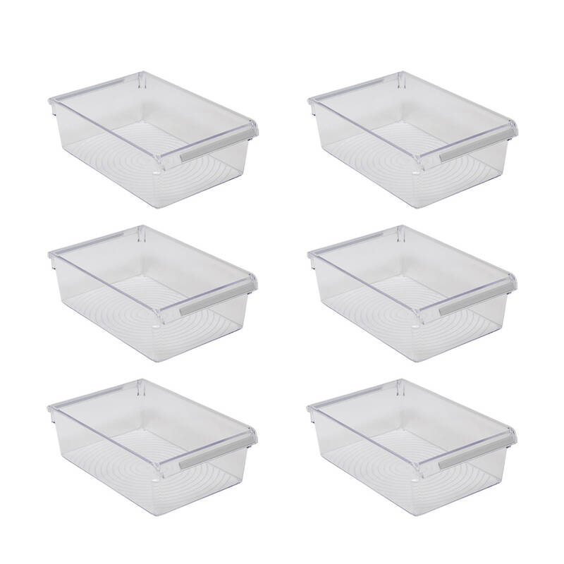 Buzdolabı Içi Organizer Dolap Içi Düzenleyici Saklama Kabı 325*205*100 Mm Şeffaf 6 Lı Set - 4