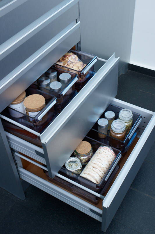 Buzdolabı Içi Organizer Dolap Içi Düzenleyici Saklama Kabı 360*150*100 Mm Şeffaf Siyah 3 Lü - 8