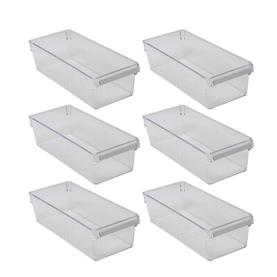 Buzdolabı Içi Organizer Dolap Içi Düzenleyici Saklama Kabı 360*150*100 Mm Şeffaf 6 Lı Set - 4