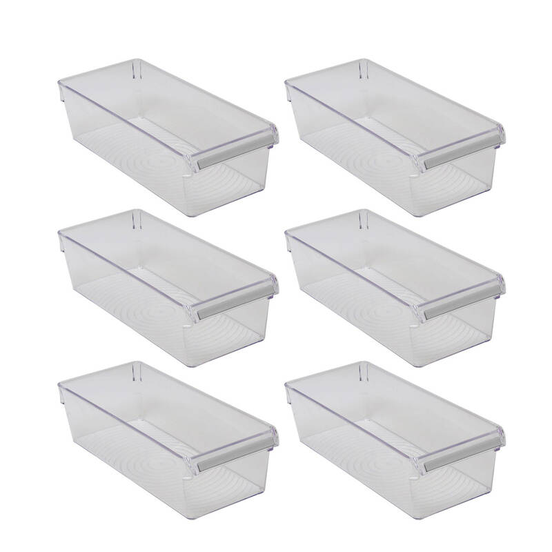 Buzdolabı Içi Organizer Dolap Içi Düzenleyici Saklama Kabı 360*150*100 Mm Şeffaf 6 Lı Set - 4