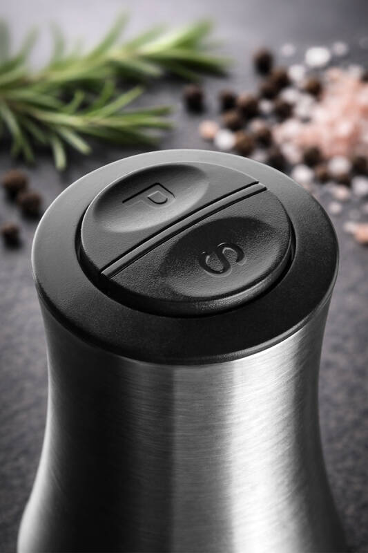 Dual Paslanmaz Çelik Çift Hazneli Otomatik Tuz & Karabiber Öğütücü Pilli - Metalik - 5