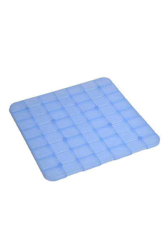 Duş İçi Plastik Paspas - Şeffaf Mavi - 2
