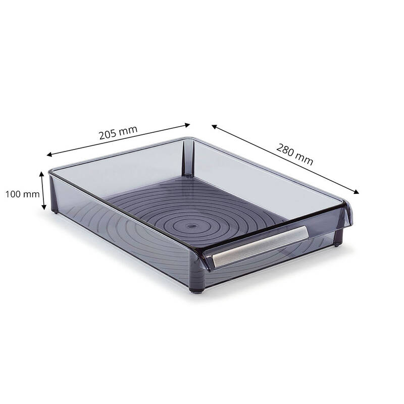 Buzdolabı Içi Organizer Dolap Içi Düzenleyici Raf 205*280*50 Mm Şeffaf Siyah - 11