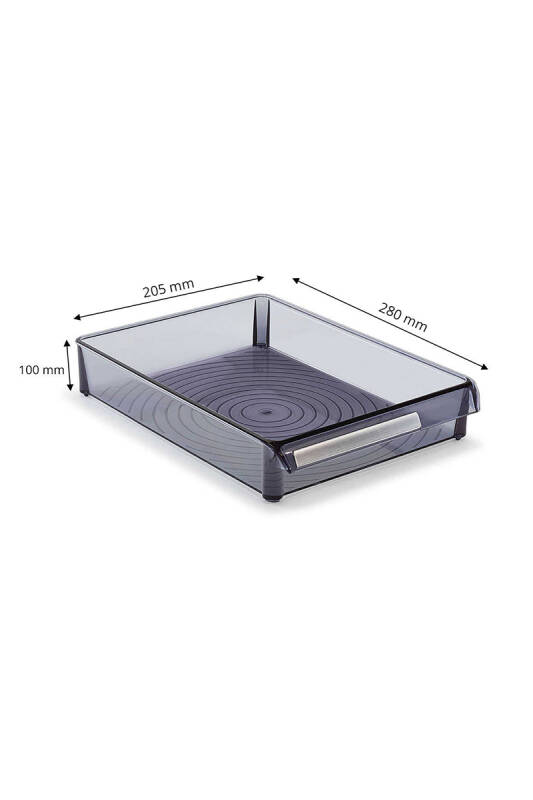Buzdolabı Içi Organizer Dolap Içi Düzenleyici Raf 205*280*50 Mm Şeffaf Siyah - 3