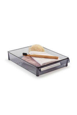 Buzdolabı Içi Organizer Dolap Içi Düzenleyici Raf 205*280*50 Mm Şeffaf Siyah - 4