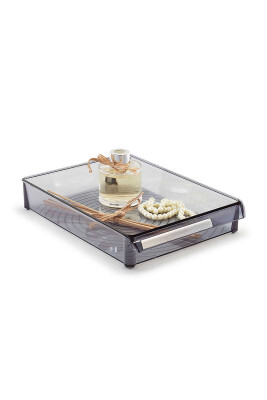 Buzdolabı Içi Organizer Dolap Içi Düzenleyici Raf 205*280*50 Mm Şeffaf Siyah - 5