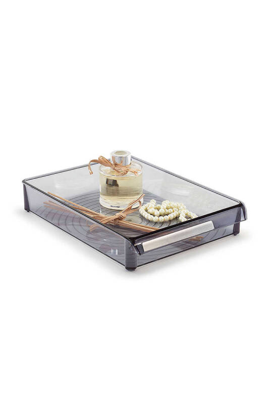 Buzdolabı Içi Organizer Dolap Içi Düzenleyici Raf 205*280*50 Mm Şeffaf Siyah - 5