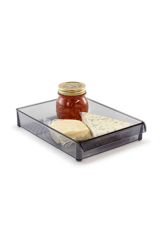 Buzdolabı Içi Organizer Dolap Içi Düzenleyici Raf 205*280*50 Mm Şeffaf Siyah - 2