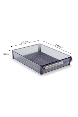 Buzdolabı Içi Organizer Dolap Içi Düzenleyici Raf 205*280*50 Mm Şeffaf Siyah - 3