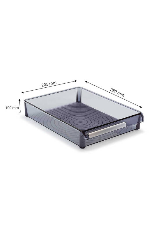 Buzdolabı Içi Organizer Dolap Içi Düzenleyici Raf 205*280*50 Mm Şeffaf Siyah - 3